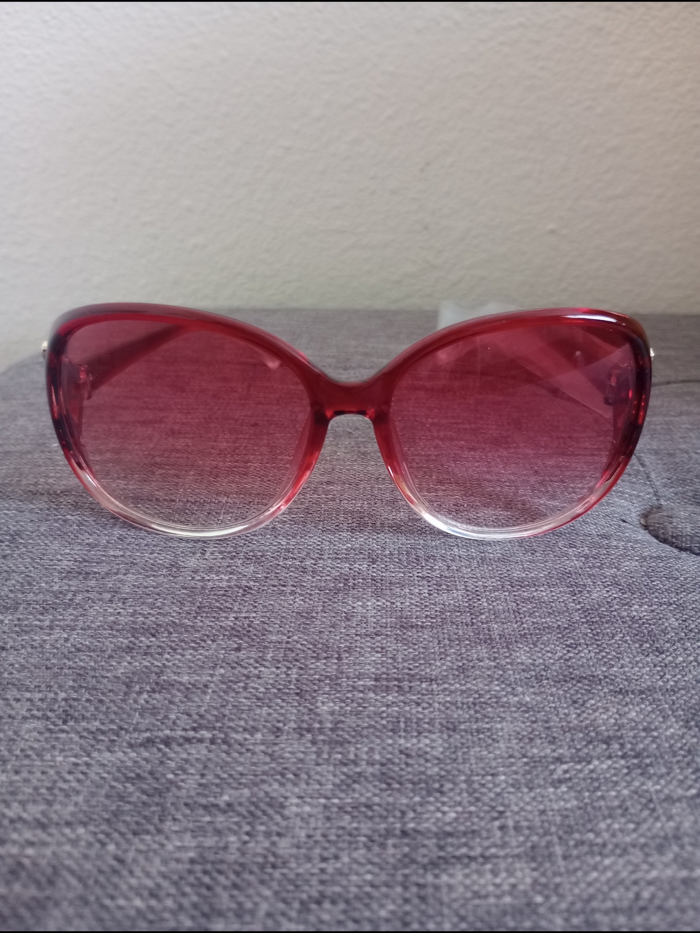 Women's Gradient Pink Oversized Cat-Eye Sunglasses